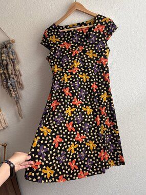 Toad and Co Rosemarie Dress Black Floral, Small, Pockets!